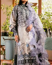 Maryum N Maria Grey/Lilac Raw Silk Suit- Pakistani Designer Lawn Suits