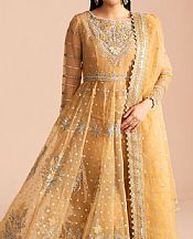 Maryum N Maria Golden Organza Suit- Pakistani Designer Chiffon Suit