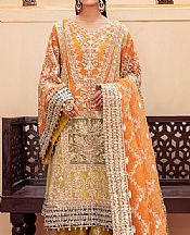Orange Organza Suit- Pakistani Designer Chiffon Suit