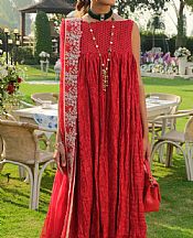 Maryum N Maria Red Lawn Suit- Pakistani Designer Lawn Suits