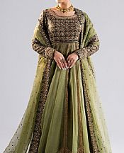 Maryum N Maria Olive/Black Organza Suit- Pakistani Chiffon Dress