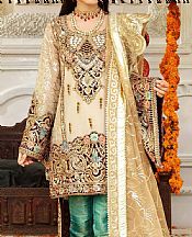 Cream Massori Suit- Pakistani Designer Chiffon Suit