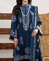 Maryum N Maria Blue Zodiac Leather Suit- Pakistani Winter Clothing