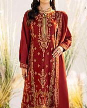 Maryum N Maria Red Leather Suit- Pakistani Winter Clothing