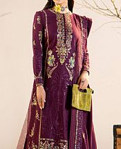 Maryum N Maria Egg Plant Leather Suit- Pakistani Winter Dress