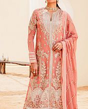 Maryum N Maria Coral Pink Chiffon Suit- Pakistani Designer Chiffon Suit