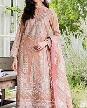Maryum N Maria Pinkish Tan Organza Suit- Pakistani Designer Chiffon Suit