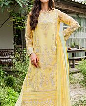 Maryum N Maria Light Yellow Organza Suit- Pakistani Designer Chiffon Suit