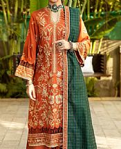 Safety Orange Cotton Silk Suit- Pakistani Winter Dress
