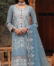 Mohagni Cadet Blue Lawn Suit- Pakistani Designer Lawn Suits