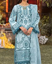 Mohagni Sky Blue Lawn Suit- Pakistani Lawn Dress