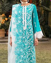 Mohagni Dark Turquoise Lawn Suit- Pakistani Designer Lawn Suits