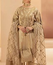 Mohagni Fawn Raw Silk Suit- Pakistani Chiffon Dress