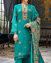 Cyan Dhanak Suit- Pakistani Winter Clothing