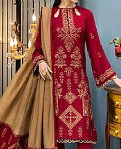 Crimson Dhanak Suit- Pakistani Winter Dress