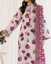 Mohagni Off White/Raspberry Rose Lawn Suit- Pakistani Designer Lawn Suits