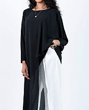 Mor To Go Black Rippled Shirt- Pakistani Chiffon Dress