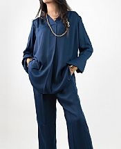 Mor To Go Deep Blue Duet- Pakistani Designer Chiffon Suit