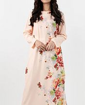 Mor To Go Long Peach Floral- Pakistani Chiffon Dress