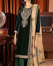 Dark Green Velvet Suit- Pakistani Winter Clothing