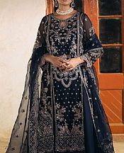 Motifz Navy Crinkle Chiffon Suit- Pakistani Designer Chiffon Suit