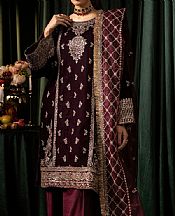 Motifz Wine Velvet Suit- Pakistani Winter Clothing
