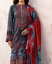 Motifz Charcoal Lawn Suit- Pakistani Lawn Dress