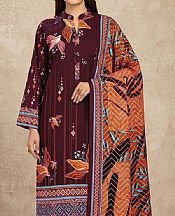 Motifz Maroon Khaddar Suit- Pakistani Winter Dress