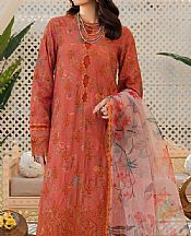 Motifz Dark Coral Lawn Suit- Pakistani Lawn Dress