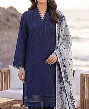 Navy Blue Lawn Suit