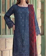 Navy Blue Lawn Suit