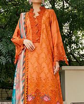Motifz Halloween Orange Lawn Suit- Pakistani Designer Lawn Suits