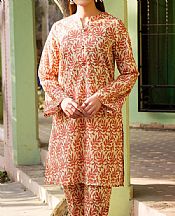 Motifz Ivory/Orange Lawn Suit (2 pcs)- Pakistani Designer Lawn Suits