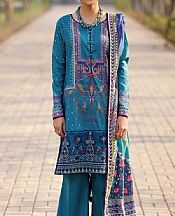 Motifz Denim Blue Lawn Suit- Pakistani Lawn Dress