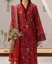Motifz Wine Red Lawn Suit- Pakistani Lawn Dress