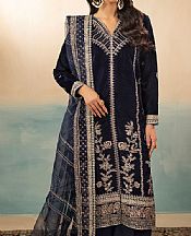Motifz Navy Blue Velvet  Suit- Pakistani Winter Dress