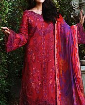 Mushq Cornell Red Lawn Suit- Pakistani Designer Lawn Suits