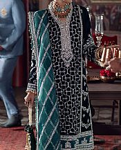 Teal Blue Velvet Suit- Pakistani Winter Dress