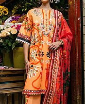 Peach Lawn Suit