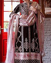 Mushq Seal Brown Velvet Suit- Pakistani Winter Dress