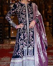 Mushq Midnight Blue Velvet Suit- Pakistani Winter Clothing