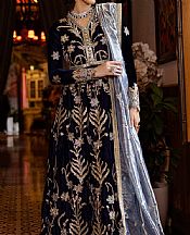 Mushq Navy Blue Velvet Suit- Pakistani Winter Clothing