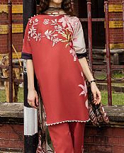 Mushq Auburn Red Lawn Suit- Pakistani Designer Lawn Suits
