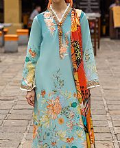Mushq Turquoise Lawn Suit- Pakistani Designer Lawn Suits