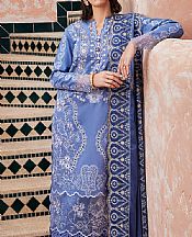 Mushq Cornflower Sateen Suit- Pakistani Winter Clothing