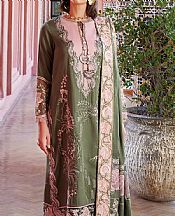 Mushq Pistachio Green Sateen Suit- Pakistani Winter Dress