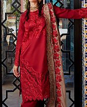 Mushq Scarlet Sateen Suit- Pakistani Winter Dress