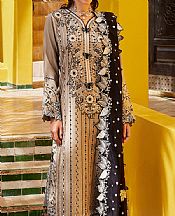 Mushq Beige Sateen Suit- Pakistani Winter Dress