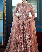 Mushq Tea Pink Net Suit- Pakistani Chiffon Dress