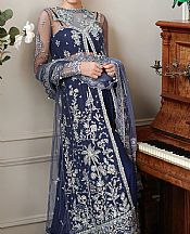Mushq Blue Net Suit- Pakistani Chiffon Dress
